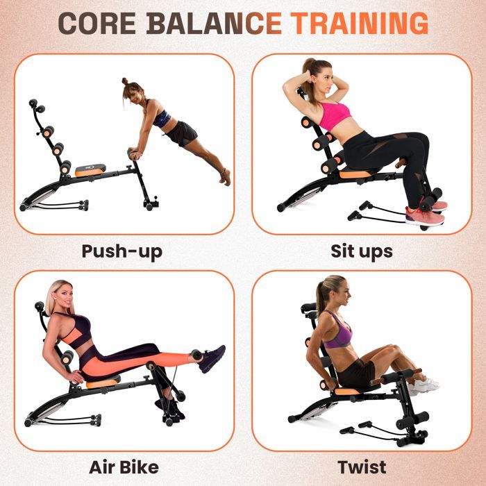 Banco de entrenamiento abdominal 5 en 1 - Ajustable y compacto - Ideal para entrenamiento de fuerza y fitness - BIPLUT
