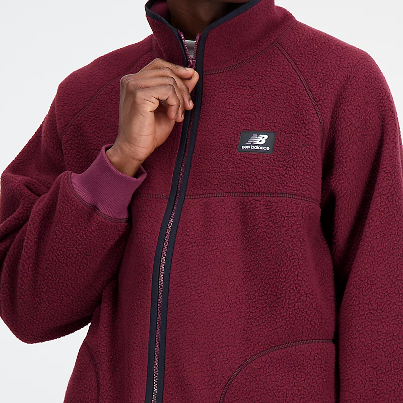 Homme Athletics Polar Fleece Full Zip - NB BURGUNDY