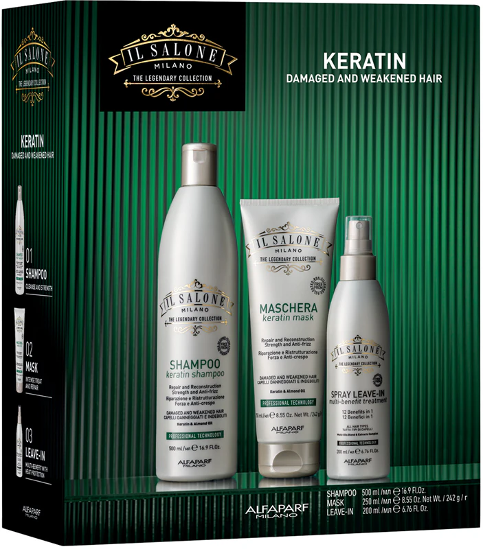 Alfaparf Milano Il Salone Milano Keratin-Kit-Geschenkset für strapaziertes Haar