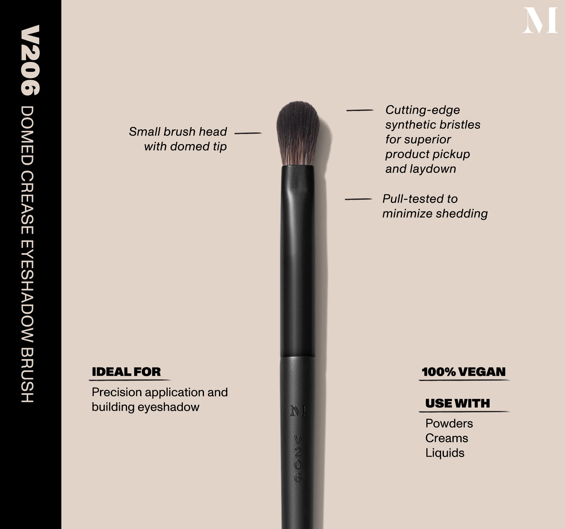 Pędzel do cieni do powiek V206 Domed Crease – Morphe