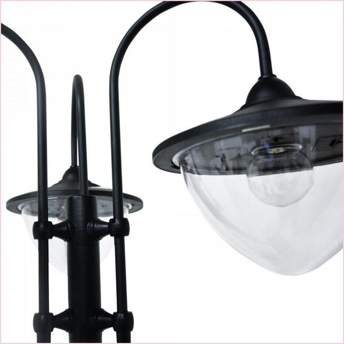 Set of 3 Outsunny Solar Lanterns - Rustic Garden Floor Lamp for Flower Pots IP44 Black