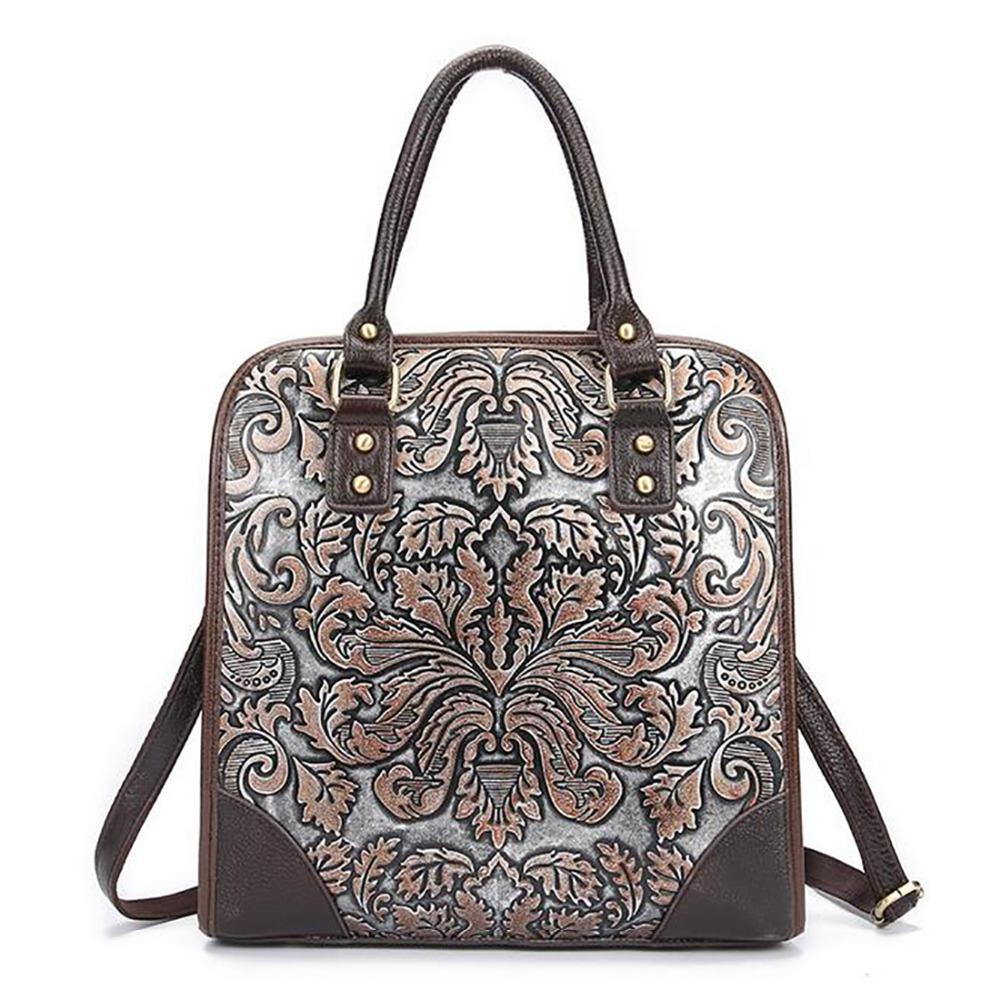 Sac cabas vintage tendance pour femme en cuir véritable, sac bandoulière décontracté, sac messager, sac à main en cuir de vachette embossé de marque célèbre, neuf