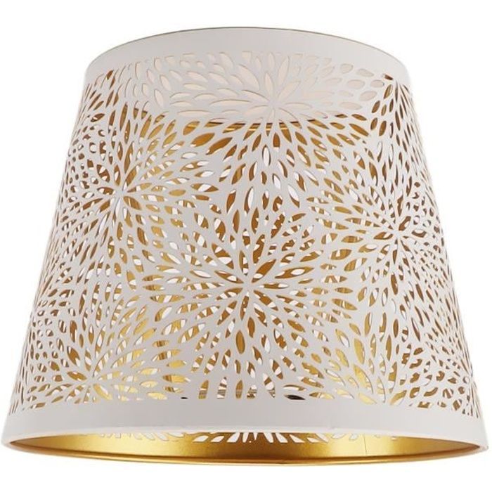 Abat-jour suspendu OMABETA - Motif de fleurs sculptées blanches - Design moderne en fer - Installation facile