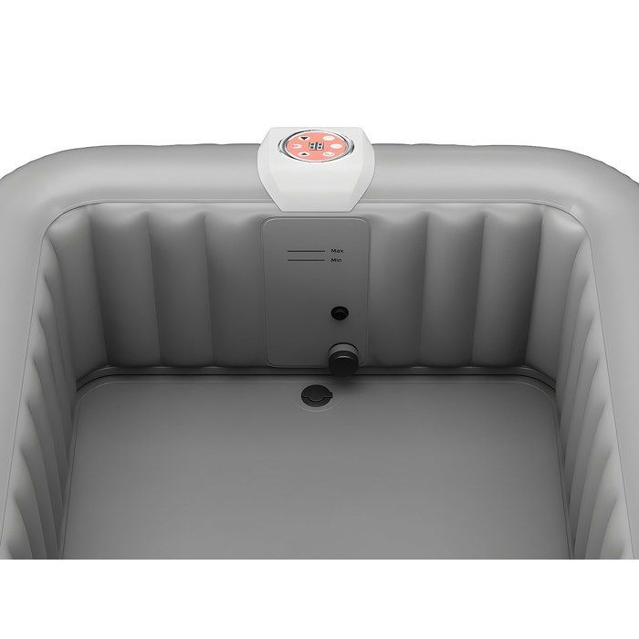 Spa hinchable cuadrado para 4 personas - 154 x 154 x 65 cm - 120 chorros de aire - Negro y gris - B-COSY II