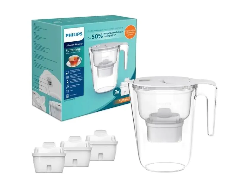 Philips Dzbanek filtrujący 2,6 L, biały + zestaw filtrów 3 szt
