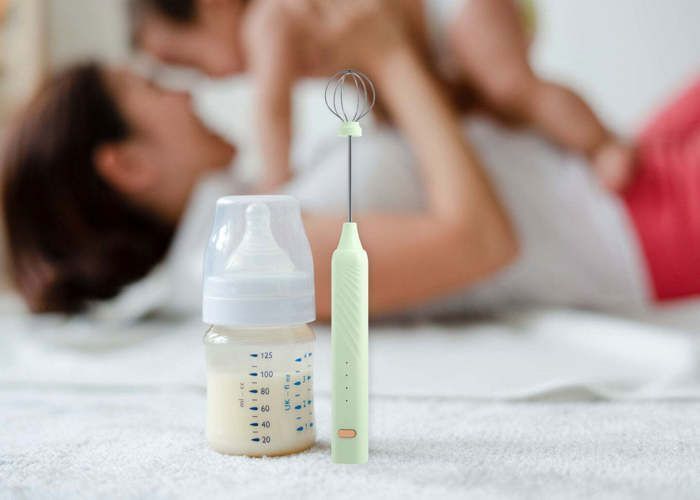 Mélangeur Biberon Anti-Grumeau RECHARGEABLE USB, Mélange Homogène en quelques secondes 2 en 1 / mousseur lait