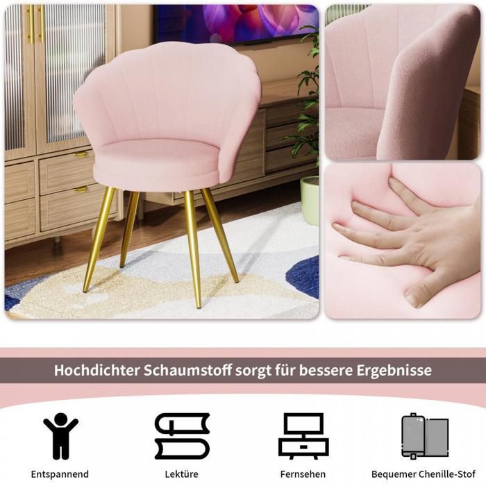 YIPEEMA. 1 PIEZA, SILLA MULTIFUNCIONAL DE TERCIOPELO, SILLA DE COMEDOR, 42X40X80CM, ROSA.