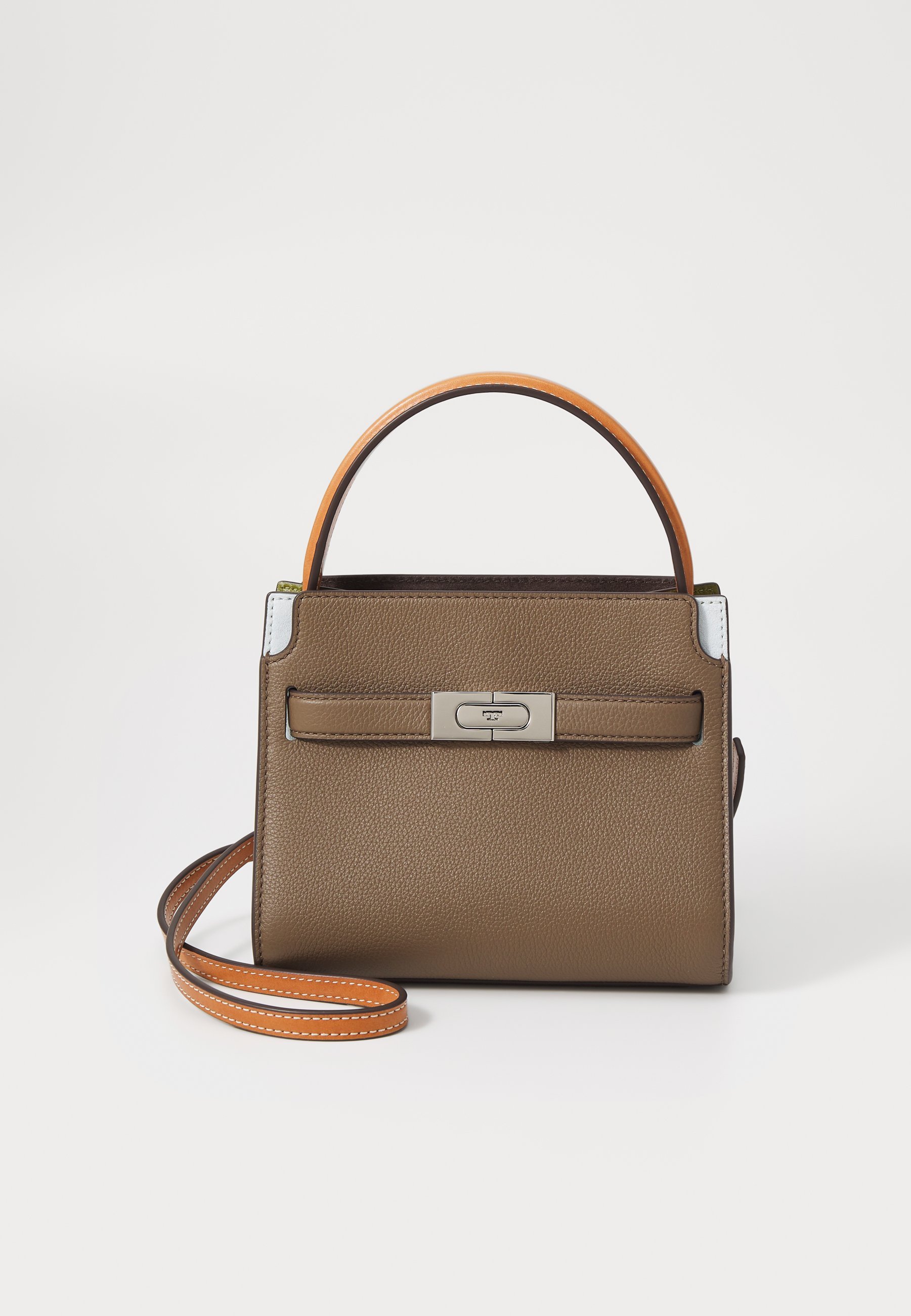 Tory Burch RADZIWILL COLOR-BLOCK PEBBLED PETITE DOUBLE BAG - Handtas - wilde paddenstoel