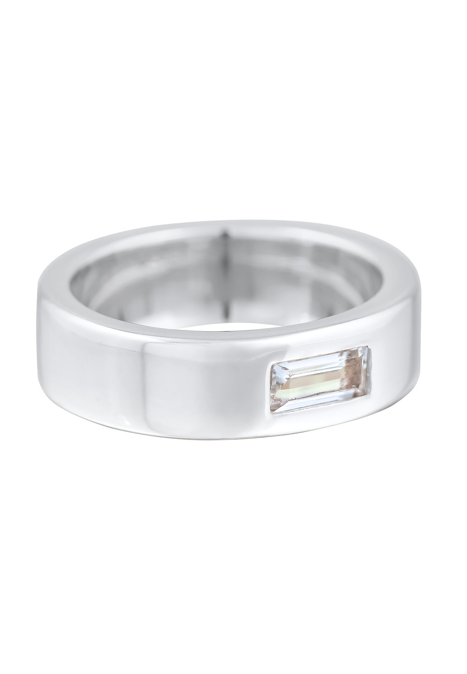 Elli PREMIUM Femmes Bande Élégant Simple avec Topaze en Argent Sterling 925 Rhodié