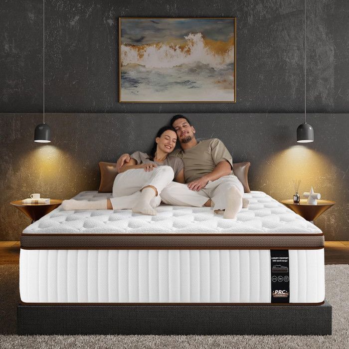 Colchón YIDATONG - 140x200 cm - 26 cm de grosor - Espuma viscoelástica y muelles ensacados - Soporte suave