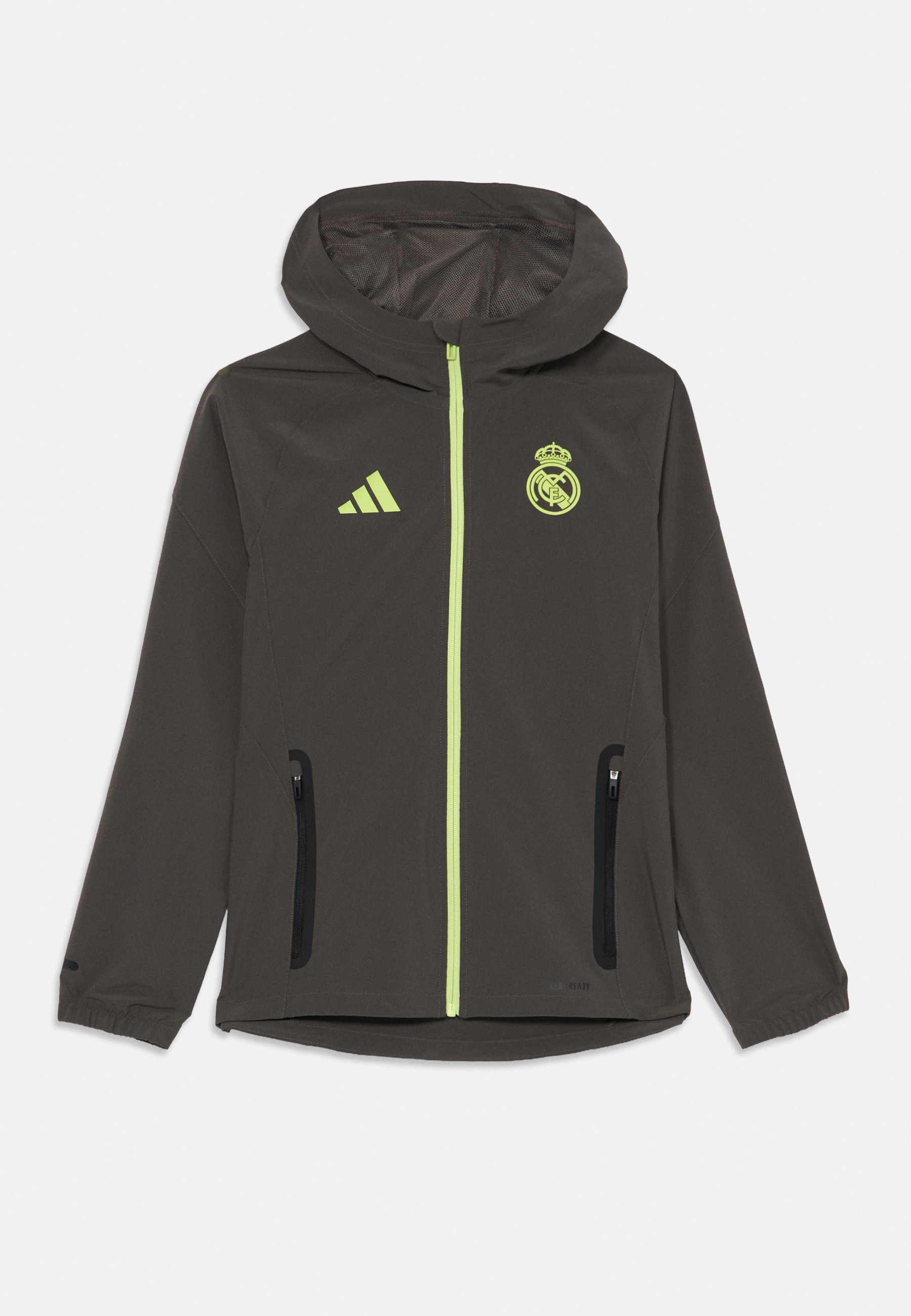 adidas Performance REAL MADRID TIRO25 COMPETITION TECH TRAVEL JACKET KINDEREN UNISEX - Clubkleding - utility grijs/semi frozen geel