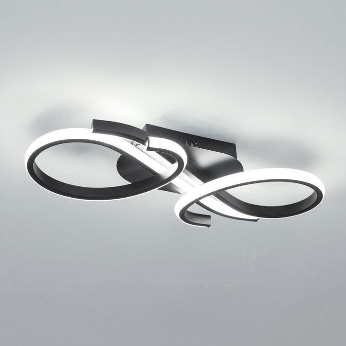 DELIPOP Plafonnier LED - Design moderne - 36W 6500K Noir Lampe de plafond pour salon Chambre - Taille: 42*16*7 cm