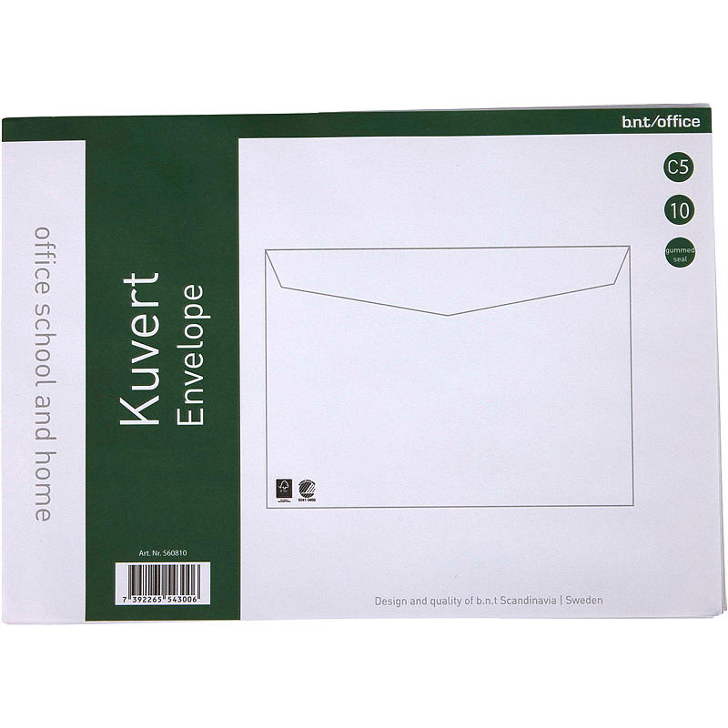 C5-kuvert 10-pack, vita