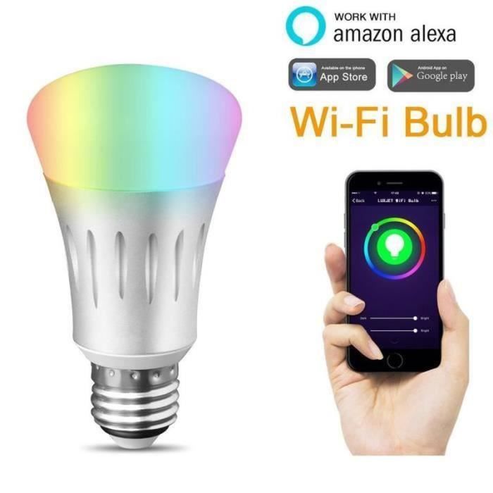 Lampadina intelligente WiFi Caravan® E27 6W RGBW LED connessa con telecomando e cambio colore