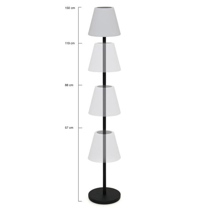 Farola solar exterior IDMARKET con LED multicolores