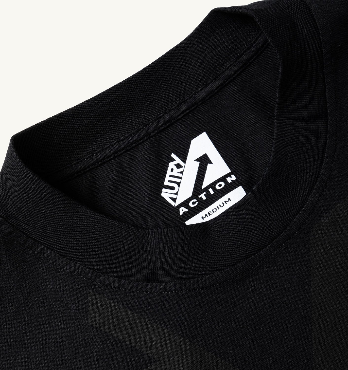 Tricou negru scurt din jersey de bumbac