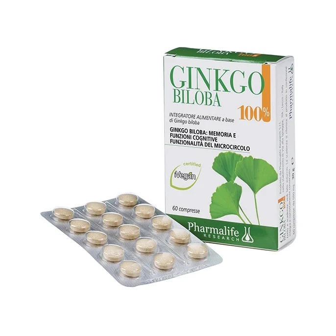 PHARMALIFE Pharma Life Ginkgo Biloba, complément alimentaire 100 % naturel pour la microcirculation, 60 comprimés