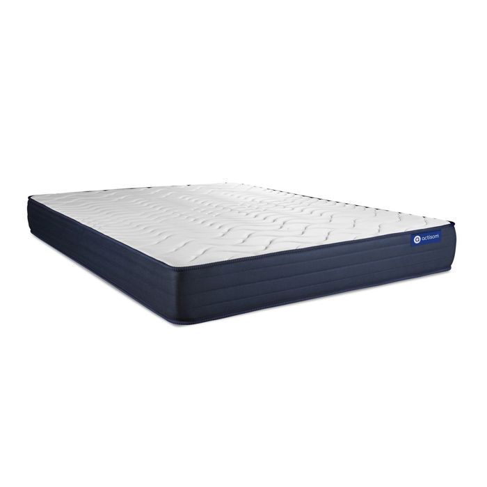 Complete bed set 180x200 cm - Mattress + Grey bed base (assembly required) + 2 pillows + Duvet - Actimemo Lif