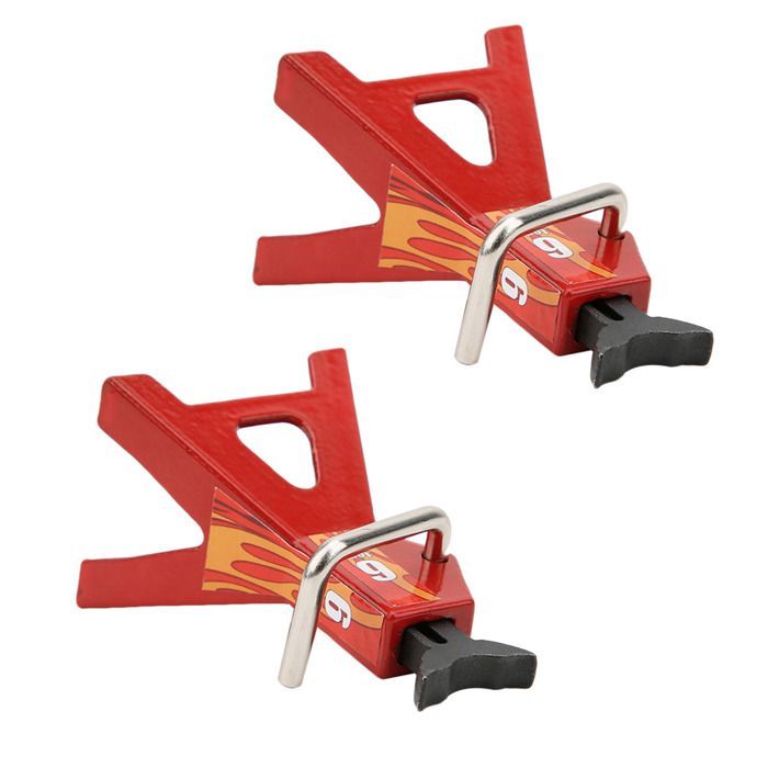 Lot de 2 supports de cric en métal 6T pour voiture télécommandée 1/10, rouge