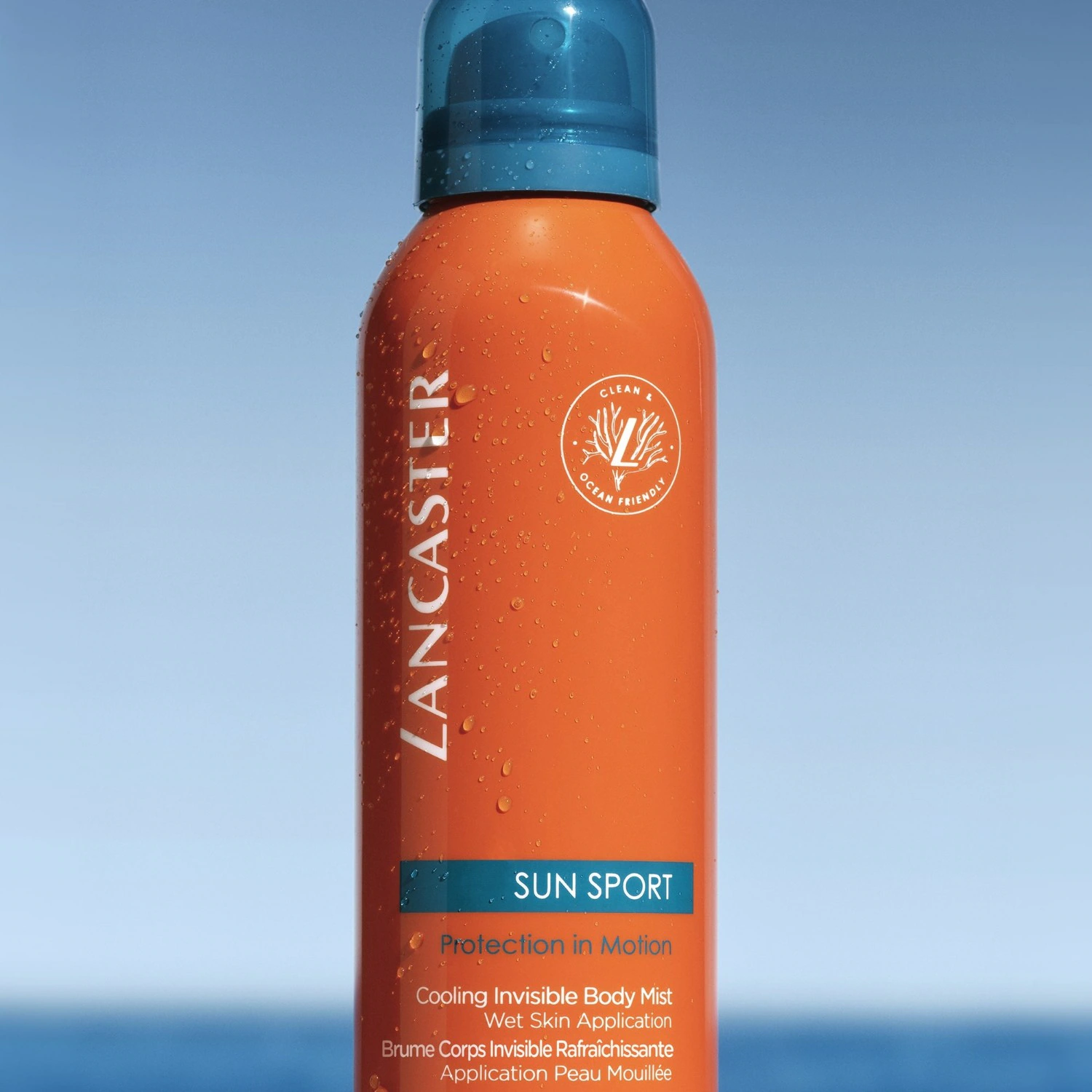 Lancaster Brume Invisible Rafraîchissante application peau mouillée SPF50