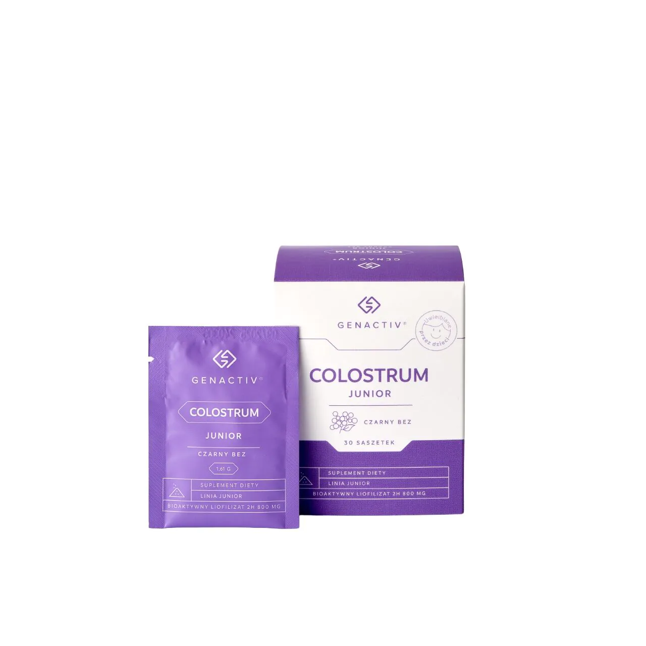 Genactiv Colostrum Junior Czarny Bez, Saszetki z proszkiem do rozpuszczania