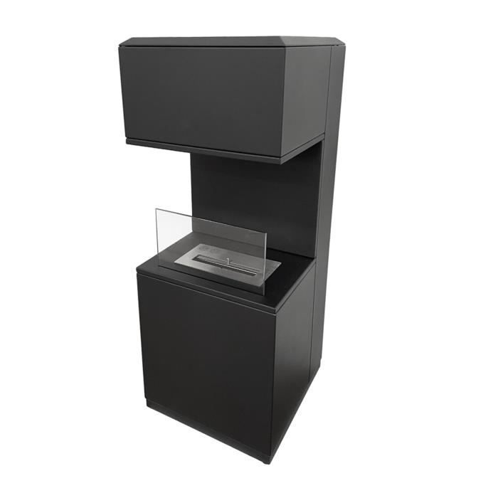 Chimenea de bioetanol - DIVINA FIRE - Oslo - Acero - Negro - 3,2 kW