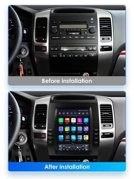 9,7-tuumainen Android 13 -autoradio Toyota Land Cruiser Prado 120:lle ja Lexus GX470:lle, kosketusnäytöllinen multimediasoitin, 2-DIN, Wi-Fi