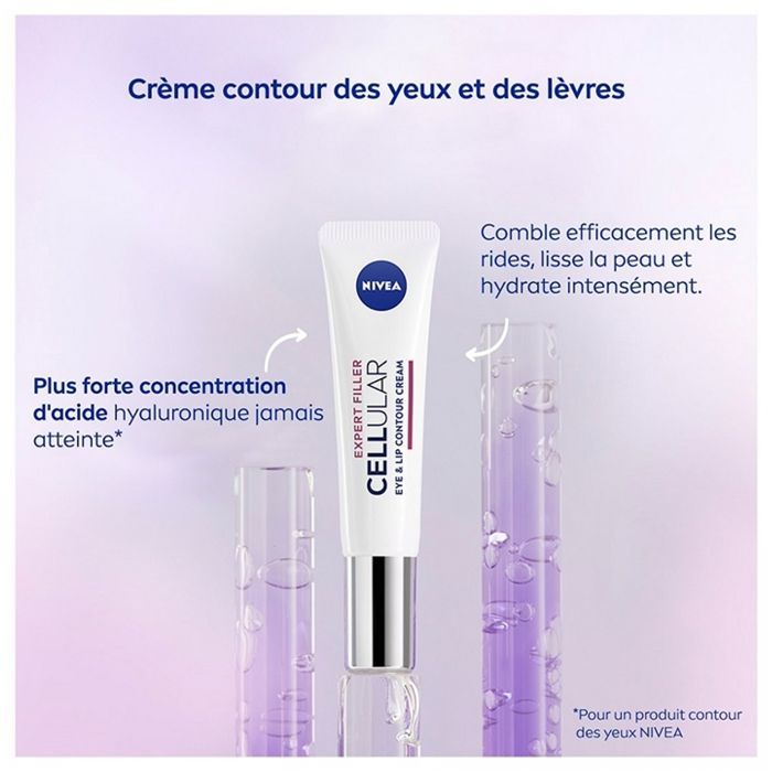 NIVEA CELLULAR Expert Filler Cuidado para o Contorno dos Olhos e Lábios - Creme Hidratante - Antienvelhecimento - 15 ml