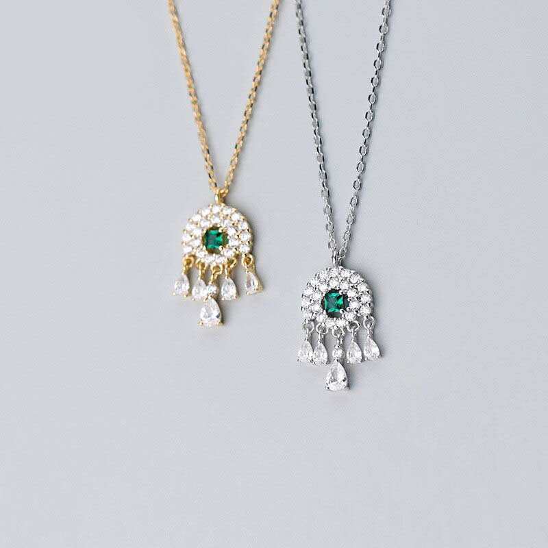 Collier ajustable de fiançailles pour femme, en argent sterling 925, bijou de luxe attrape-rêves.