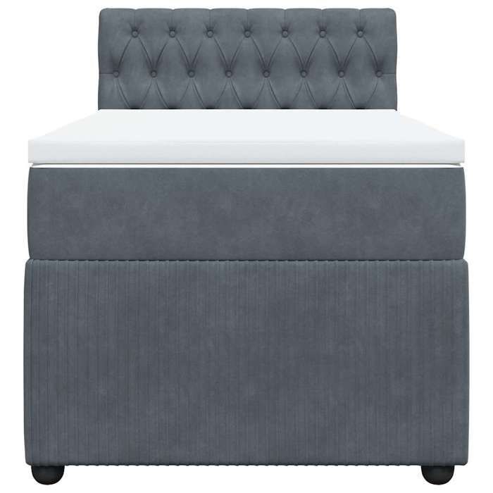 Bedframe met matras - Maison Exclusive - 90x200 cm - Donkergrijs fluweel - Maximale ontspanning
