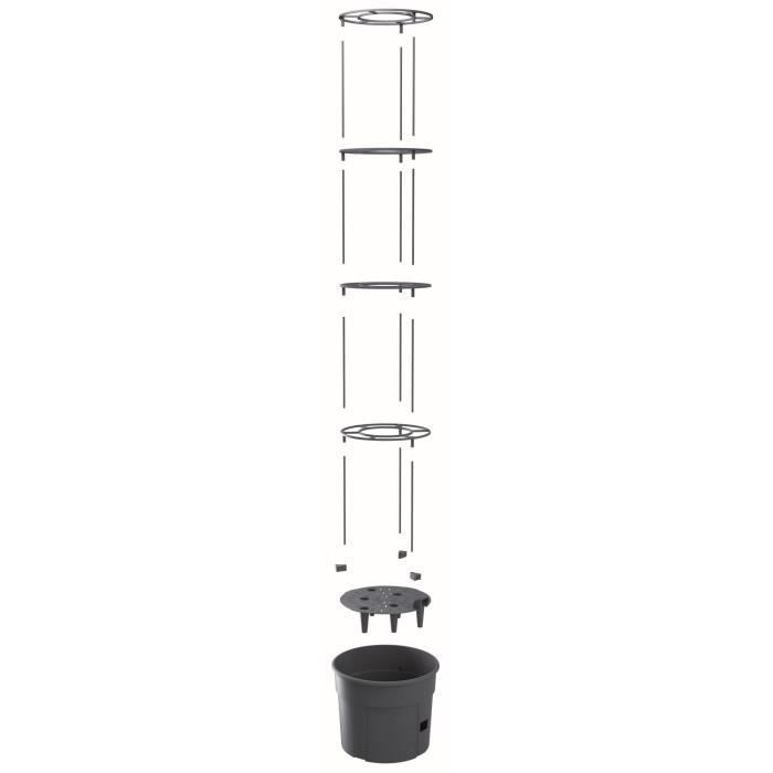 Lot de 3 pots à tomates 28 L avec support pour branches, planteurs à plantes, pour légumes, jardinières aux fraises et concombres