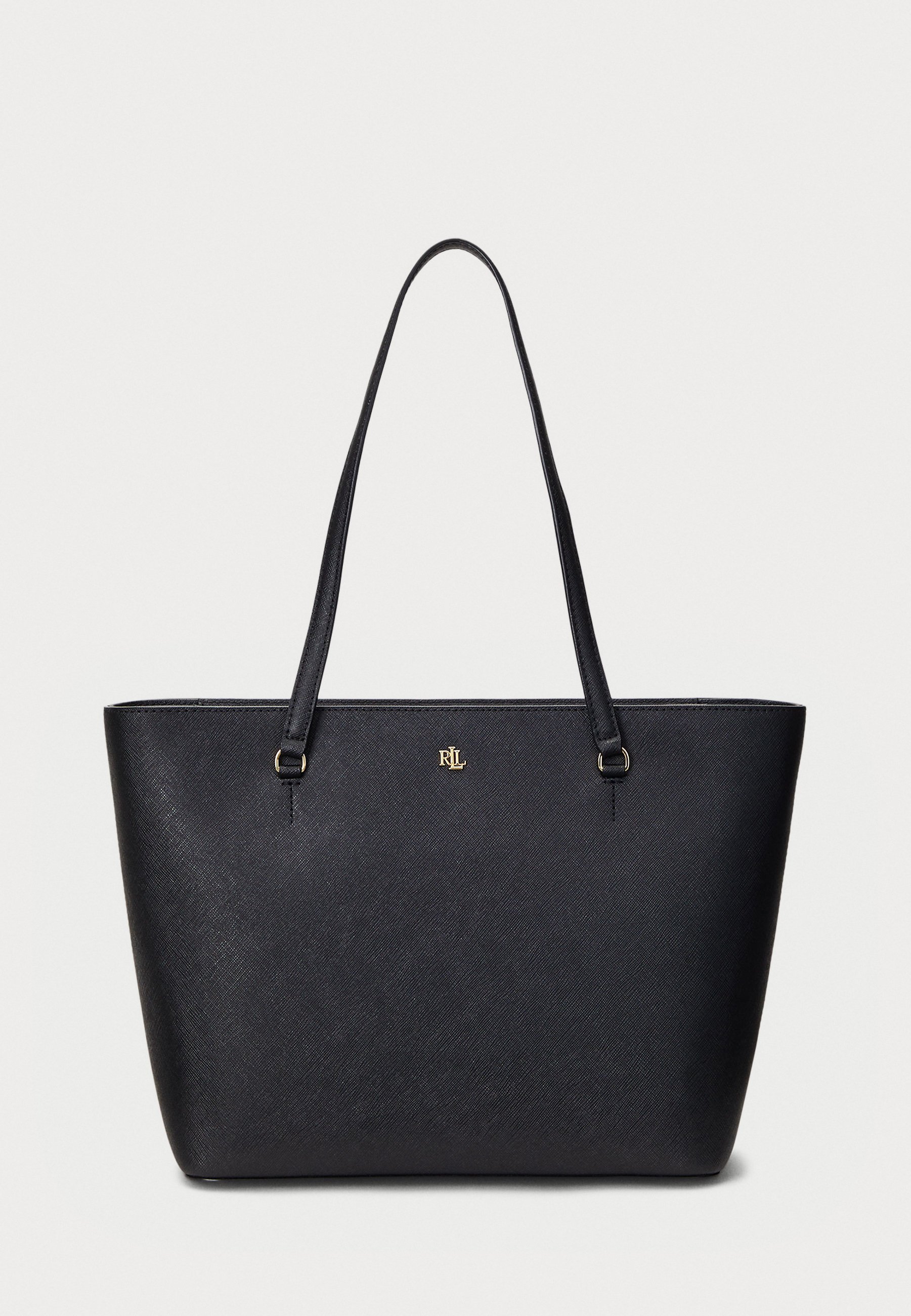 Lauren Ralph Lauren CROSSHATCH LEDER MEDIUM KARLY TOTE - Handtasche - schwarz