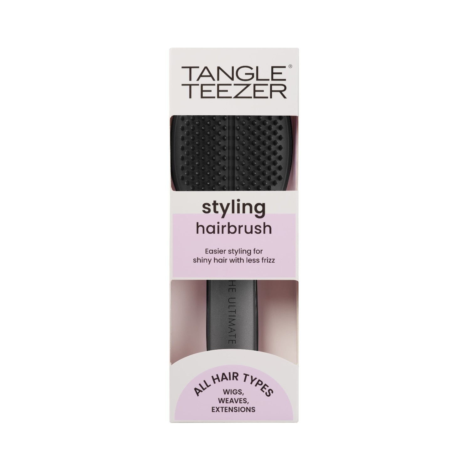 Tangle Teezer plakanās un lāpstiņas formas matu birstes – vislabākais veidotājs – tumši melnas – 1 gab.
