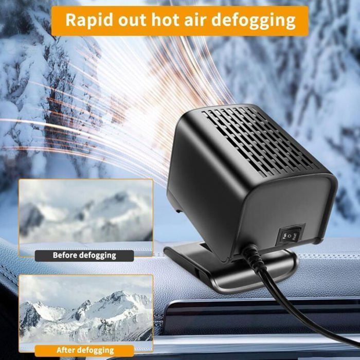Calefactor para coche, calefactor y desempañador portátil de 12 V y 120 W para coche, ventilador desempañador para vehículos y camiones con función 2 en 1.