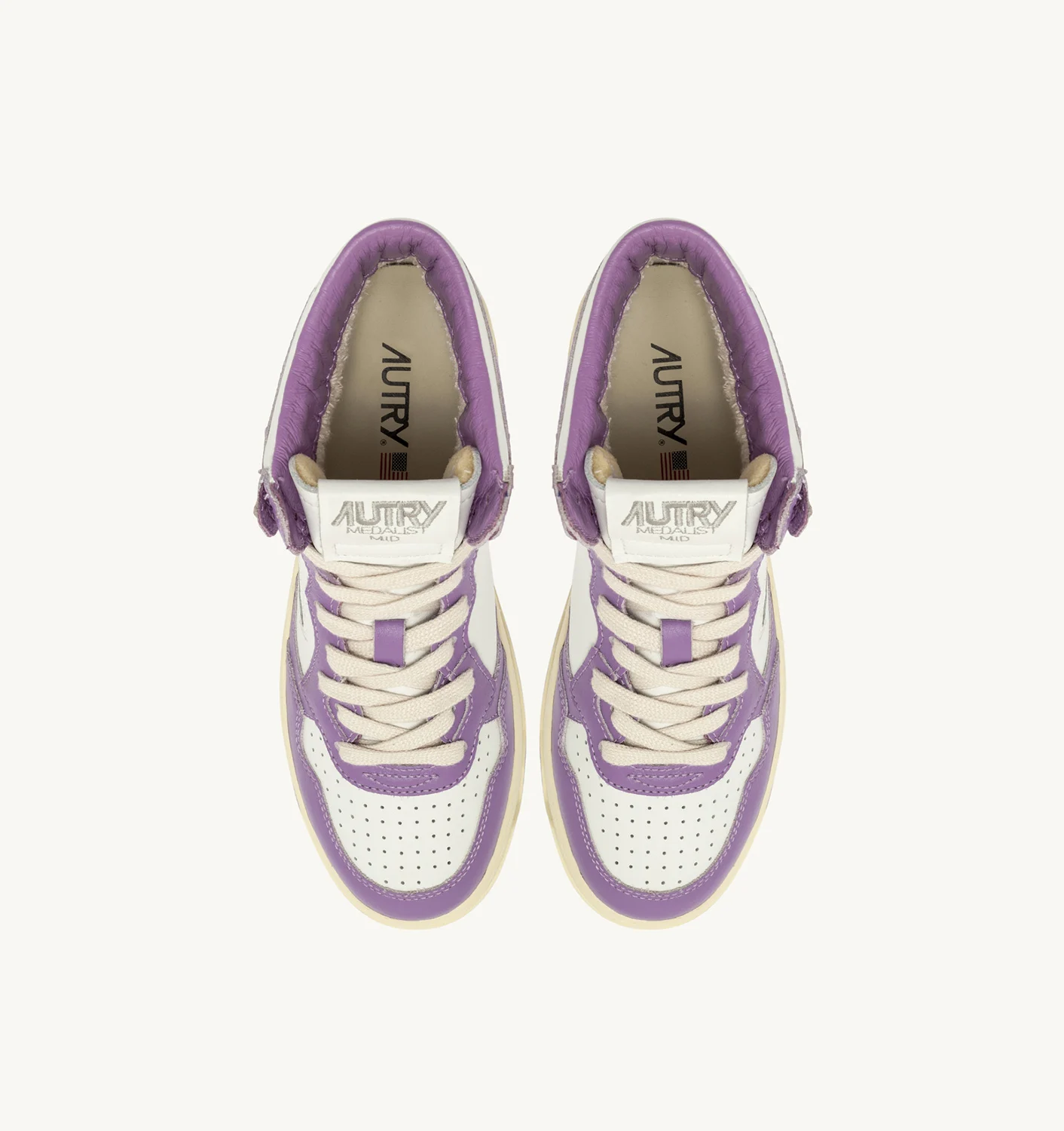 Adidași MEDALIȚAT MID ÎN PELLE BICOLOR BIANCO E LILLA