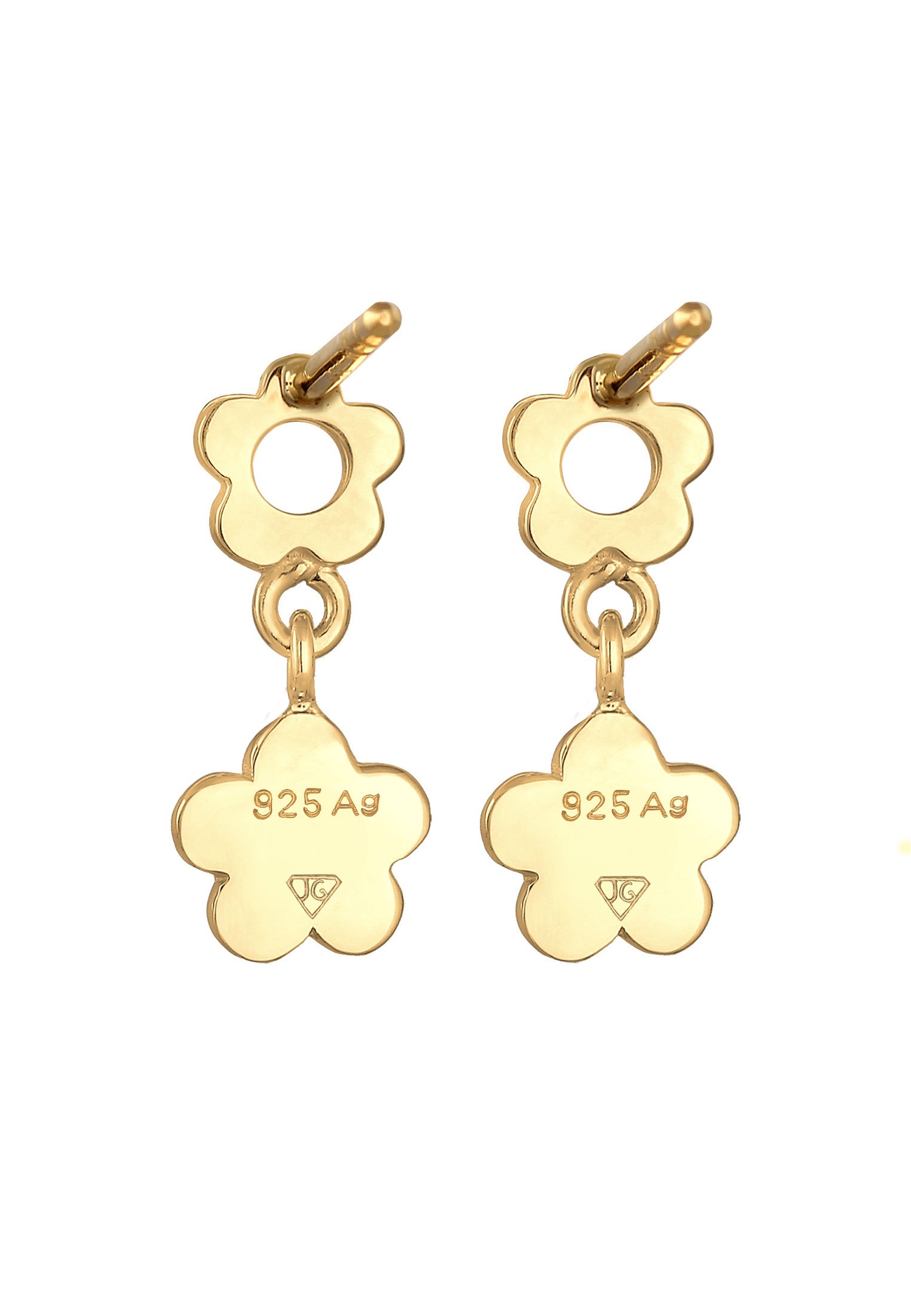 Elli Boucles d'oreilles enfants fleur avec cristal en argent sterling 925