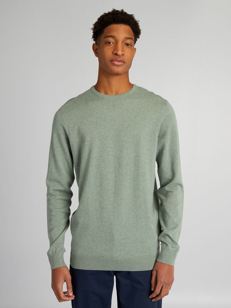 Effen ronde hals trui +1m90 - GROEN