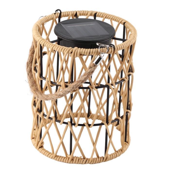 Farol solar de exterior - Ulisem - LED - Ratán tejido - Resistencia al agua IP44