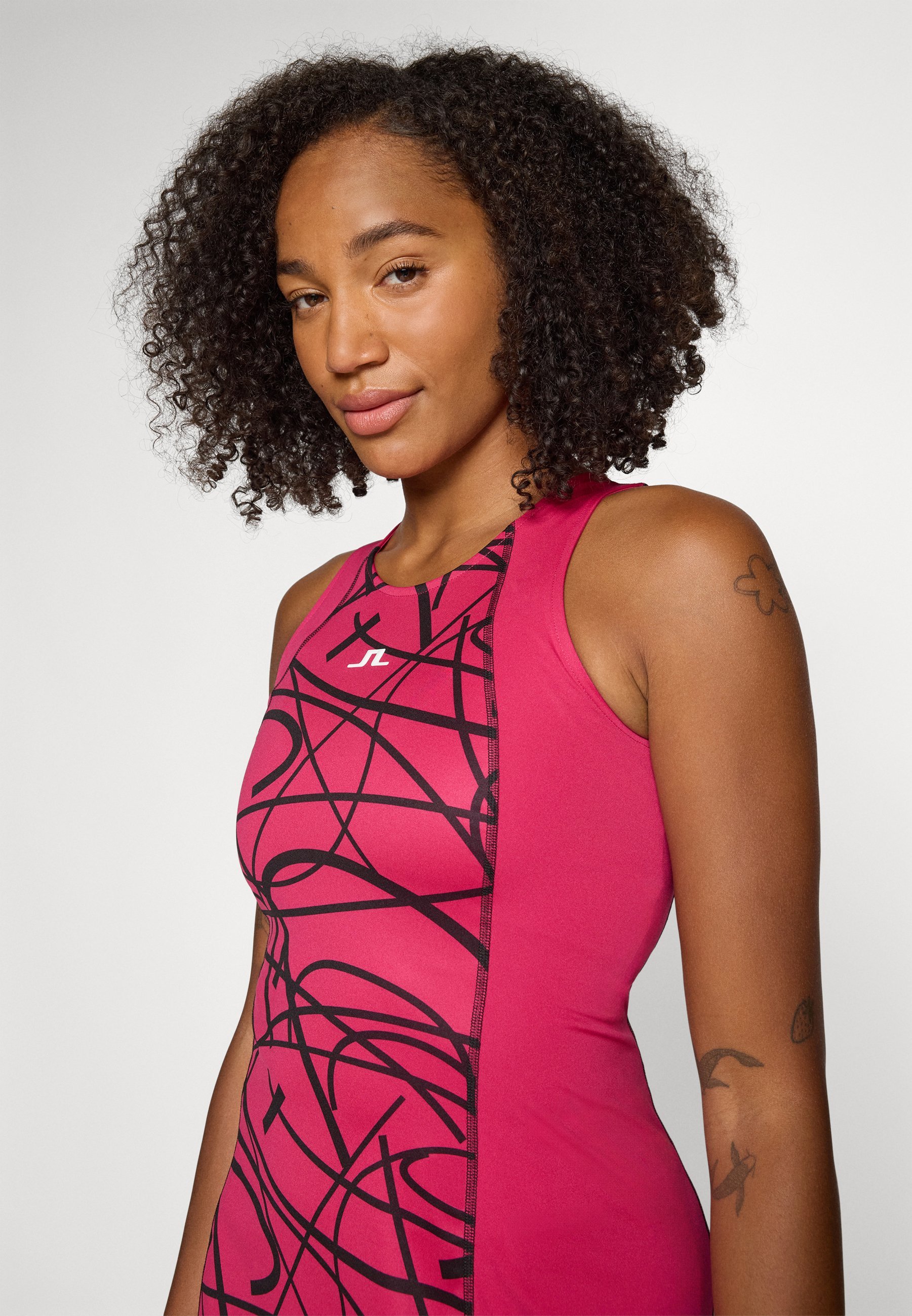 J.LINDEBERG Sports MADDY PRINTED DRESS 2-IN-1 - Leggings - bordeauxrot