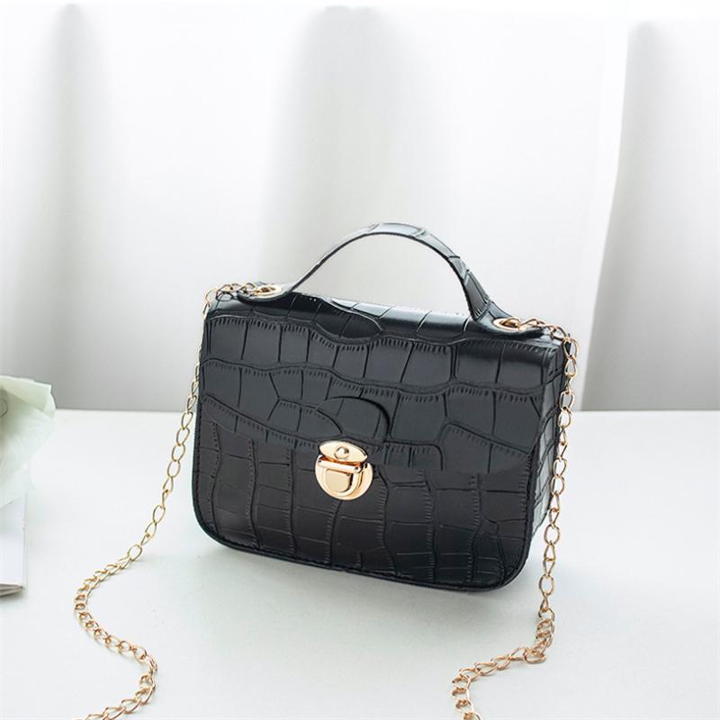 Borsa a tracolla piccola da donna alla moda, classica con motivo coccodrillo, borsa a spalla leggera con tracolla a catena, borsa a messaggero