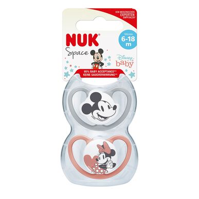 Nuk Space Mickey Girl Chuchas 6-18 kk 2 kpl 2 kpl