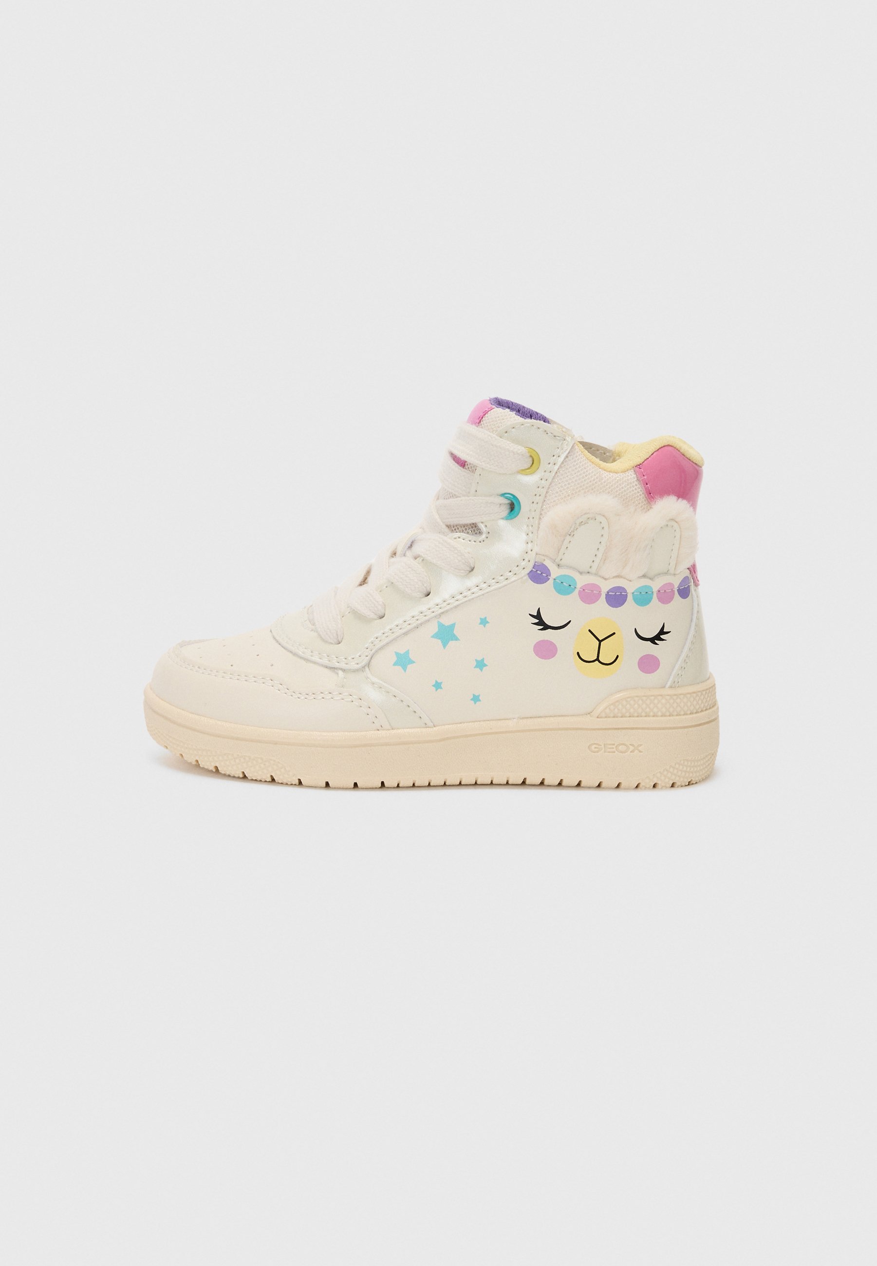 Geox WASHIBA - Hoge sneakers - ivoor/multicolor