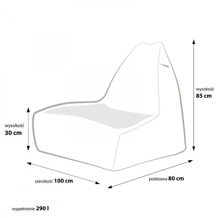 Sillón tipo puf KEIKO M en pana beige