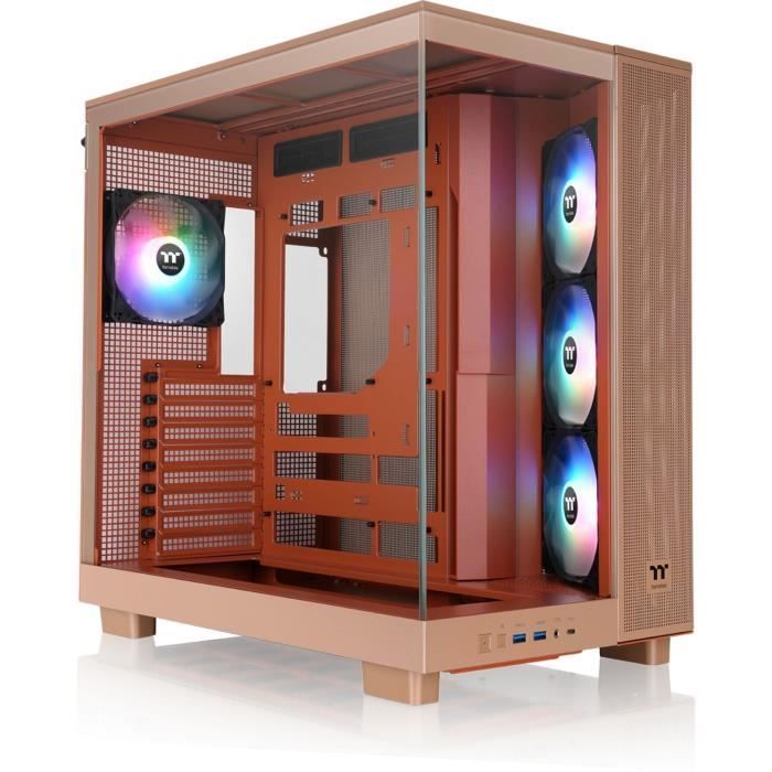 PC Case (PSU Not Included) - THERMALTAKE - View 380 XL TG ARGB - Mid-Tower - ATX Form Factor - 4x120mm A-RGB LEDs Included - Gravel Sand
