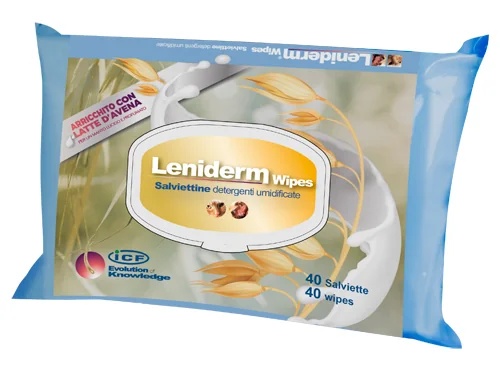 Leniderm Wipes Pocket, 40 lenços umedecidos destacáveis.
