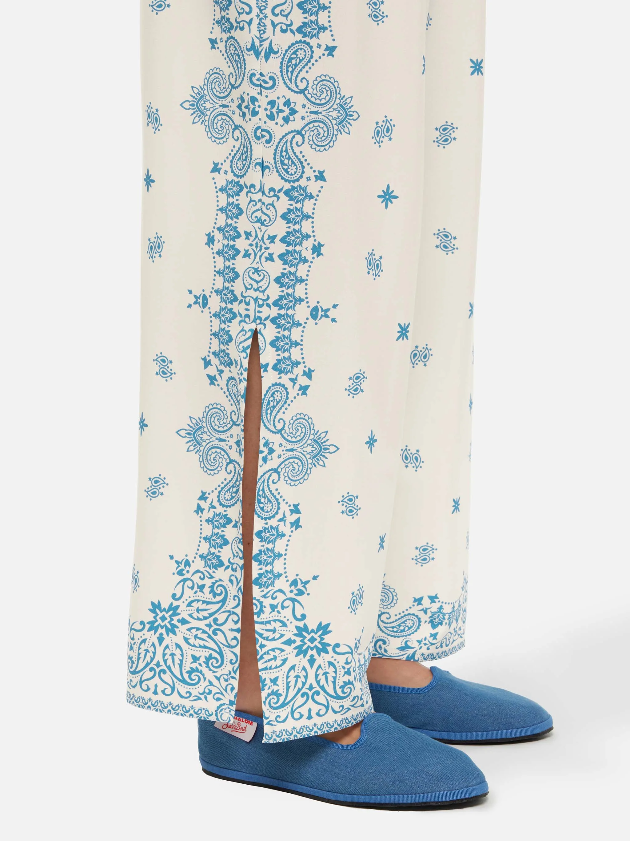 Ikaria Square Bandana Print Wijde Broek