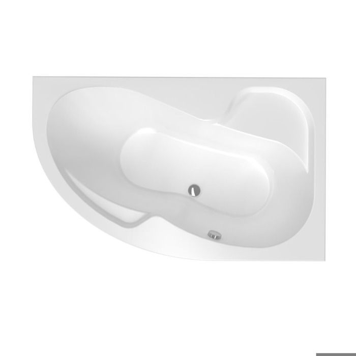 Siko - 160 x 100 cm Fortuna Plus baignoire d'angle orientation droite en acrylique, sans pieds, blanc (FO1600PPLUS)