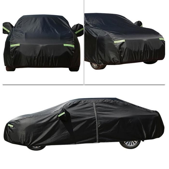 Telo copriauto per esterni - Telo copriauto in tessuto Oxford rinforzato - Nero, 440x180x160 cm - Protegge da pioggia, sole, polvere e neve