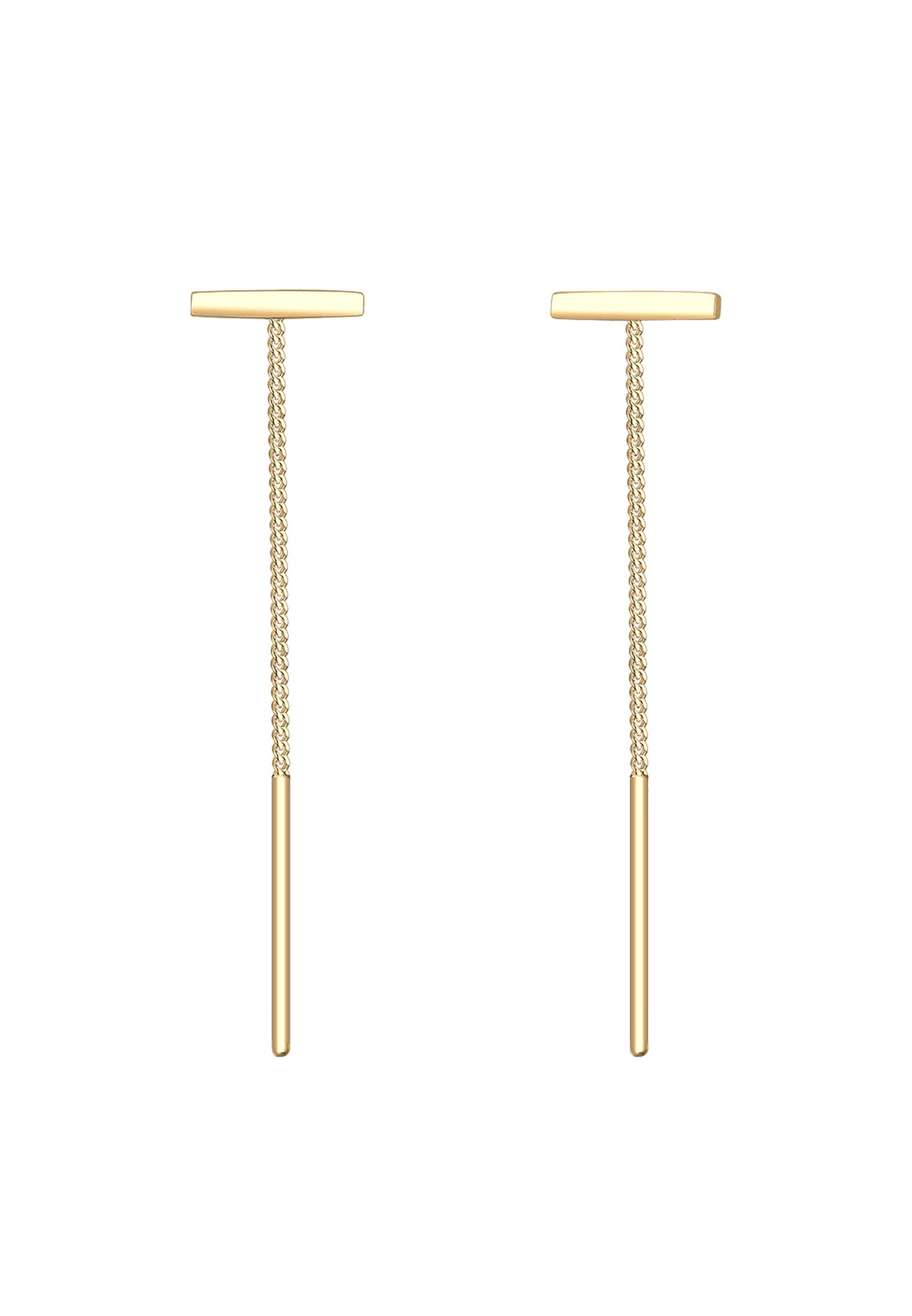 Elli Femmes Pendentif d'oreilles Pull-Through Bâton Géo Tendance en Argent Sterling 925