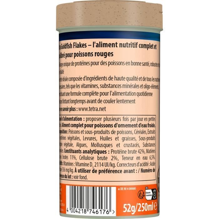 Tetra Goldfish Flakes - TETRA - Alimento completo em flocos para peixinhos dourados - 250 ml